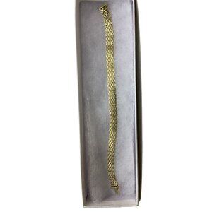 14K Gold Bracelet, 7.7g, 7 Inches, 7.6mm Wide Chain Bracelet, Preloved